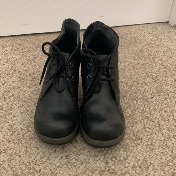 Dr Martens black leather platform lace up Oxford chunky heel shoes sz 6 - Picture 2 of 8